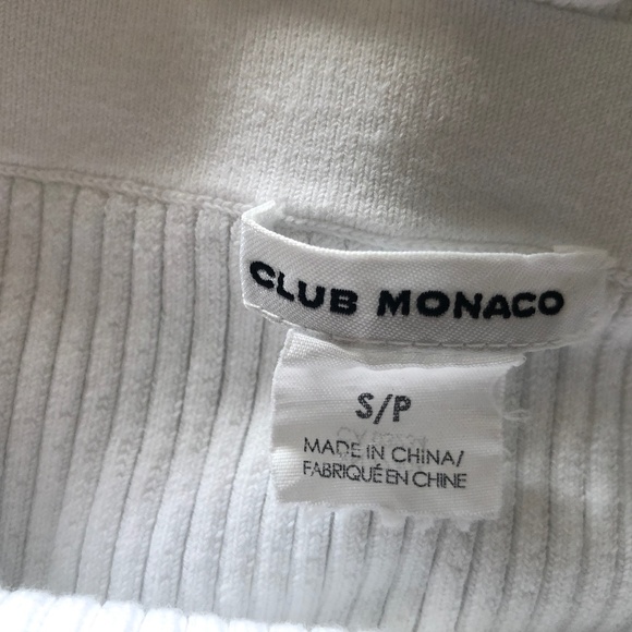 Club Monaco Small Petite White Ruffle Top Pullover - Picture 2 of 9